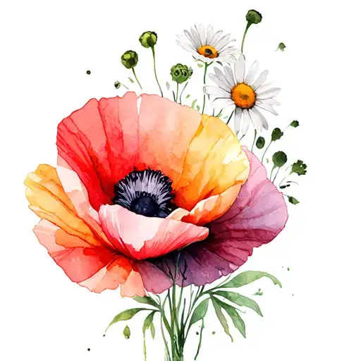 Daisy And Poppy Little Bouquet