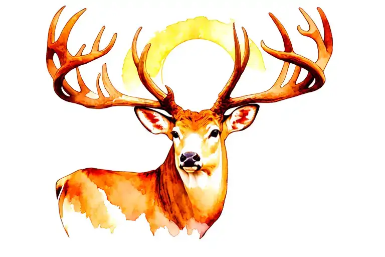 Rdr2 White Tail Buck With The Sun Between The Antlers