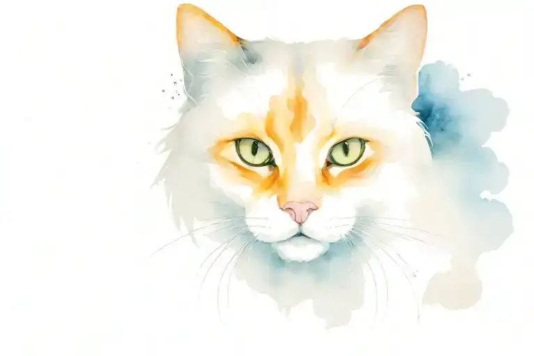 Cat Blac And White Frontal View