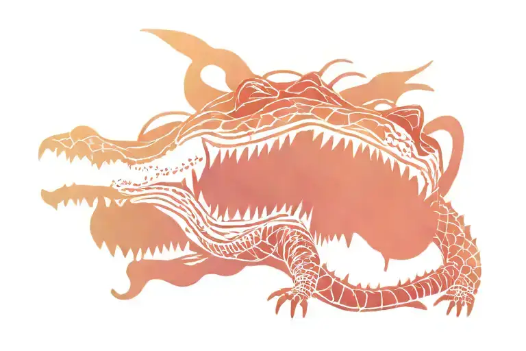 Crocodile Abstract Lines Connecting Various