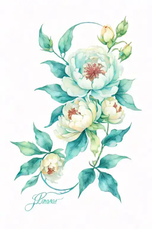 Peonies Moon Inscription