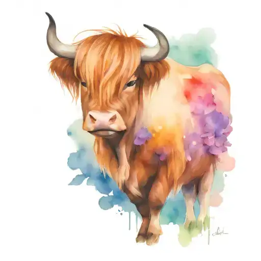 Highland Cow Mushrooms Robin Bird