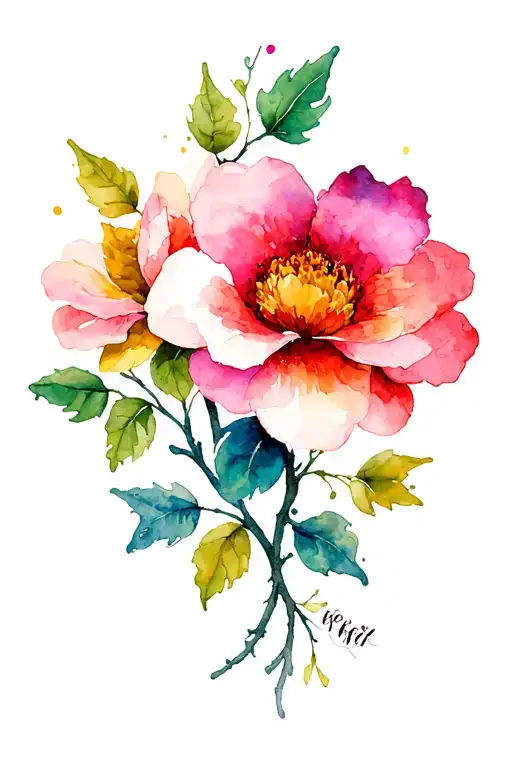 Vine Branches With Flowers Intertwined