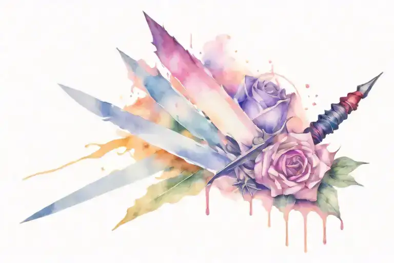 Dagger Stabbed Through A Piece Of Paper