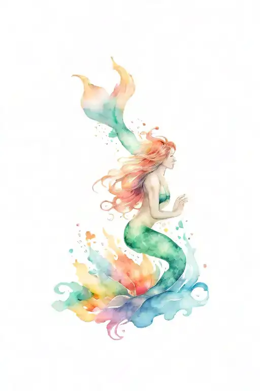A Mermaid Swimming Up To The Surface