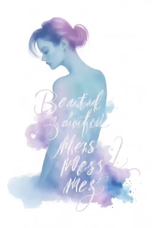 Beautiful Mess Script Watercolor