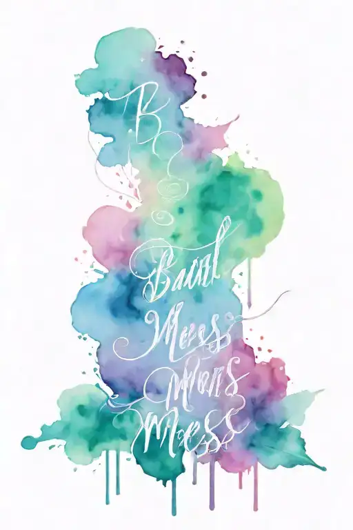 Beautiful Mess Script Watercolor