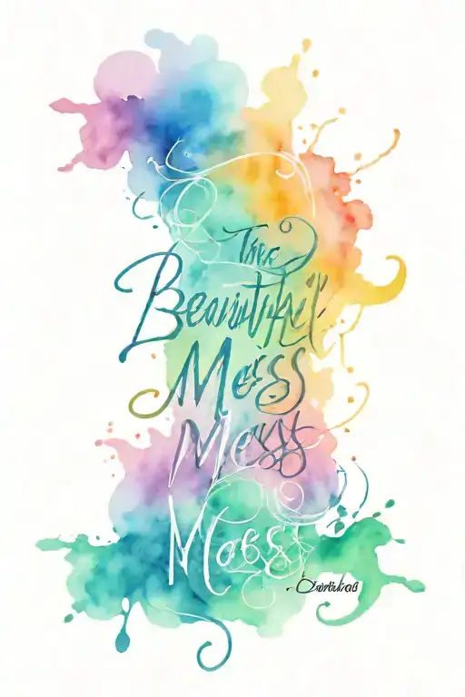 Beautiful Mess Script Watercolor