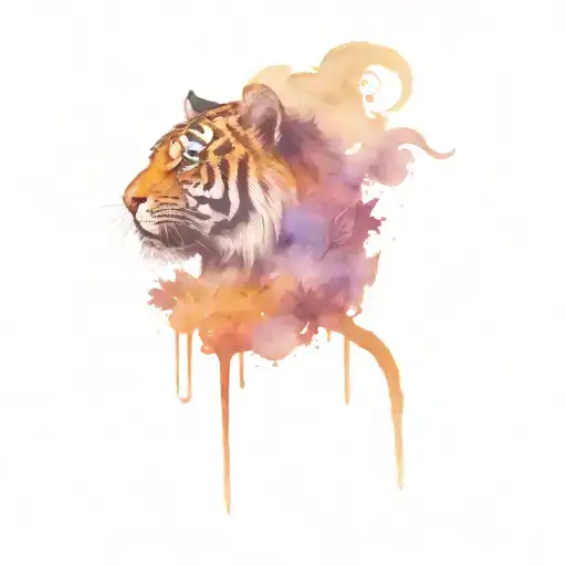 Smoking Tiger Surrounded My Mountain Peak Surrounded