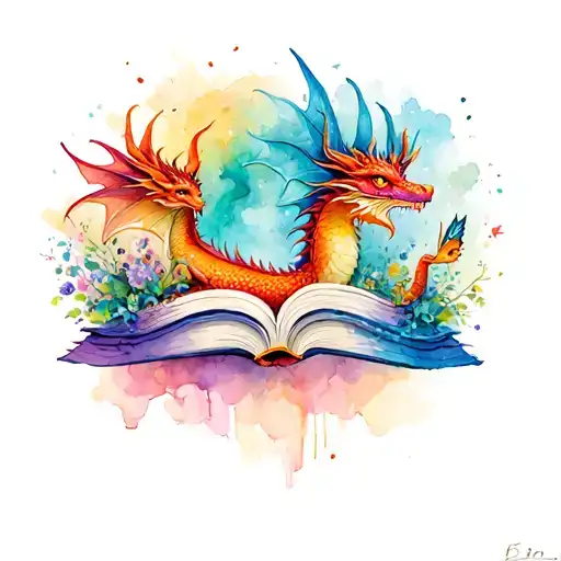 Books And Dragon And Fairies