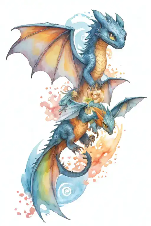 How To Train Your Dragon Flying With Two Baby Dragons Sleeve