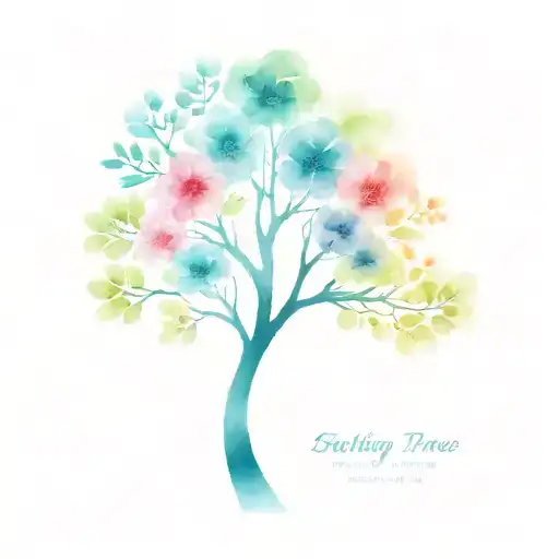 Family Tree With Each Flower Representing