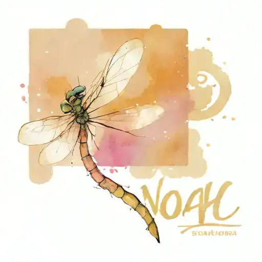 Dragonfly With The Name Noah Written Inside