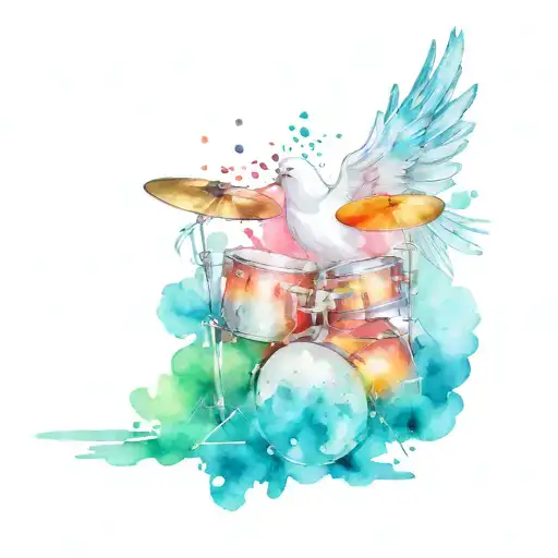 Dove Playing The Drums