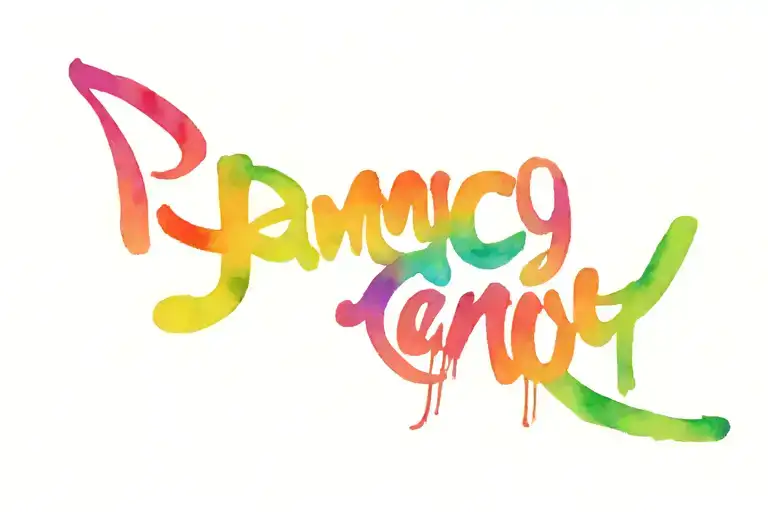 Ai Image For A Tattoo Of The Word Jamily In Musical Lines With A Reggae Color Scheme