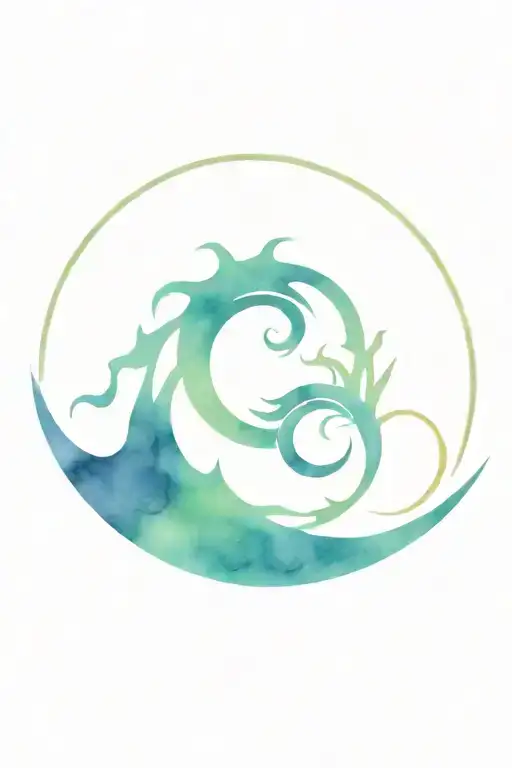 A Fusion Of Japanese Design Elements With Tribal Patterns Representing The Cycle Of Life And Death