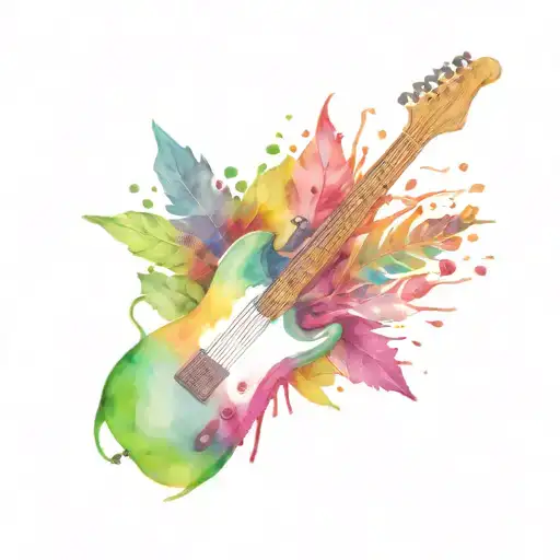 Happy Leaf Guitar Dinosaur