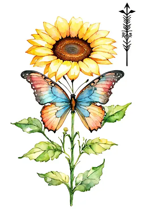 Sunflower Butterfly Sagittarius Arrow