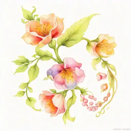 Birth Flowers On Vine Wrapping Around Arm