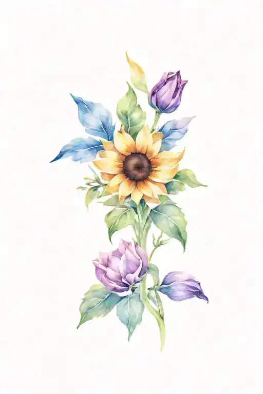 Sunflower & Tulip & Petunias