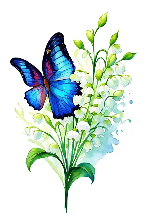 Lily Of The Valley And Butterfly Emerging Representing Imagination