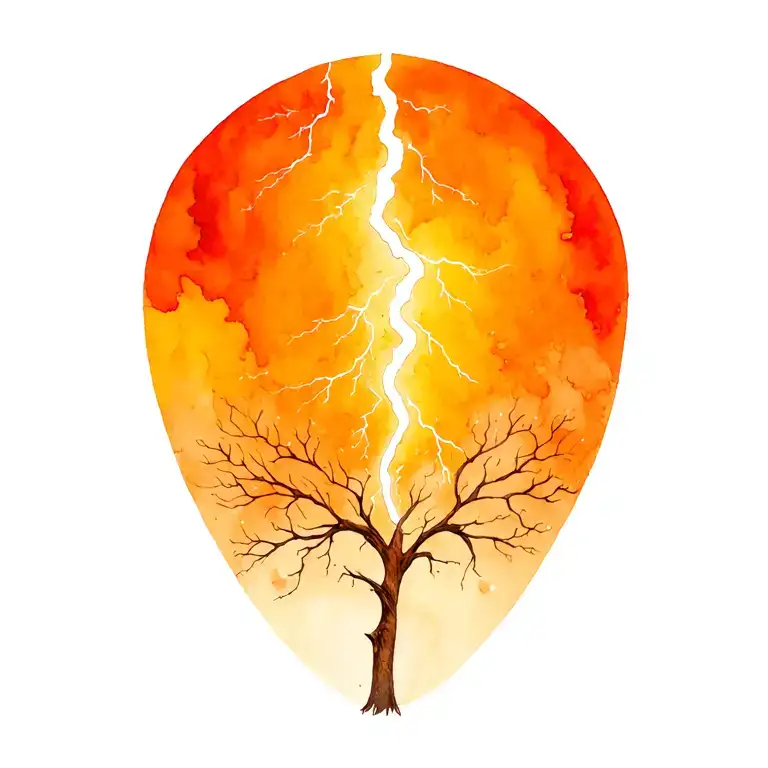 Tree Of Life Struck By Single Bolt Of Lightning