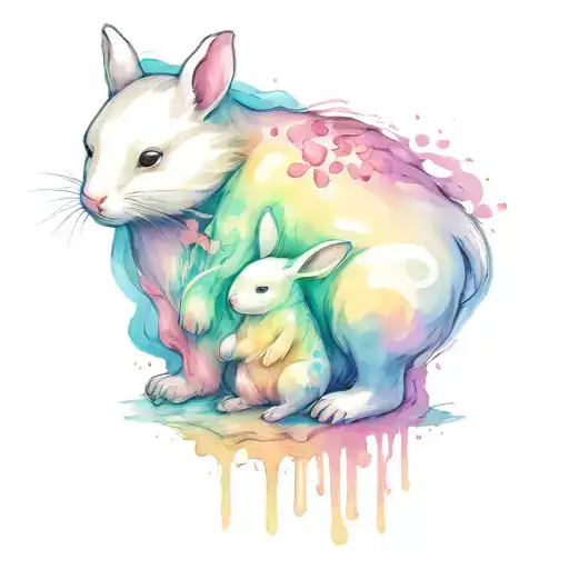 Rabbit And Bear Holding