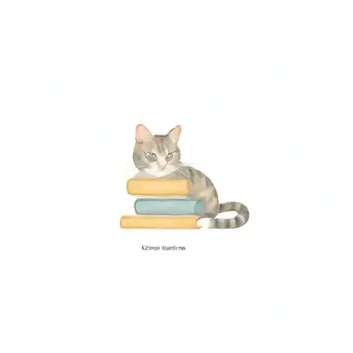 Tabby Cat And Books