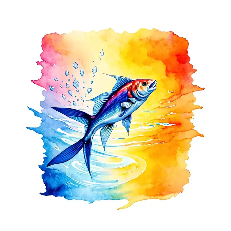 Jesus Fish Swimming Upstream