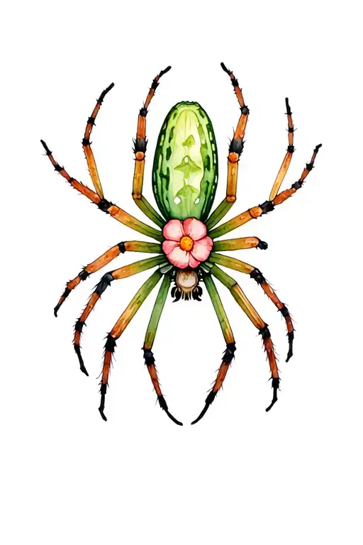 Cucumber Spider With Floral Motifs