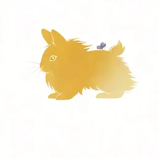 Small Gray Fluffy Lionhead Bunny Purple Floral