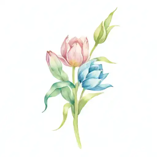 Chinese Strings With Tulips