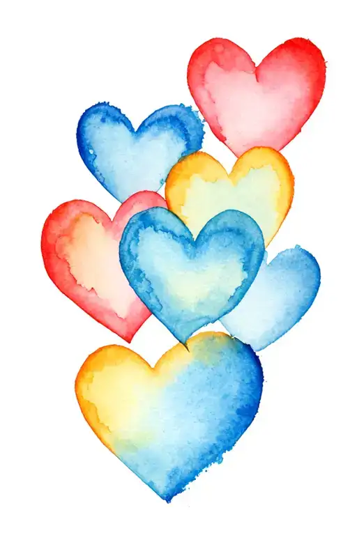 5 Hearts In A Line Going Down