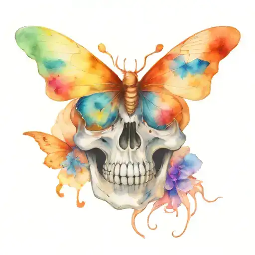 Skull Butterfly Overcoming Addiction