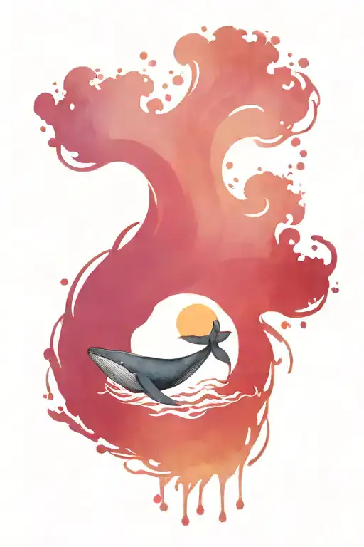 Ocean Waves And Whale