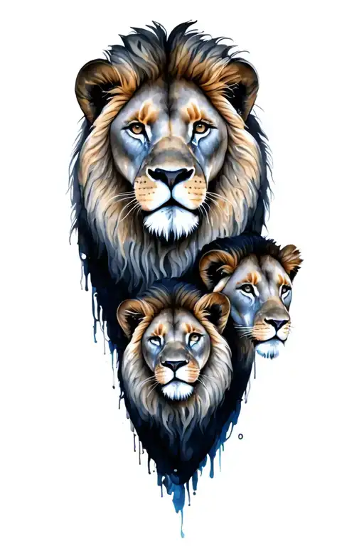 Lion Family Tattoo Of 9