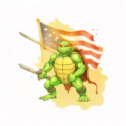 Ninja Turtle Last Ronin Distressted American Flag