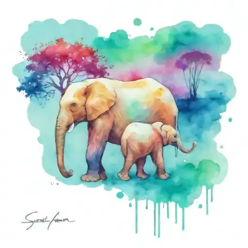 Elephant And Bear Walking Side By Side