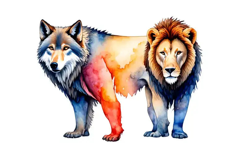 Wolf Grizzly Bear And Lion