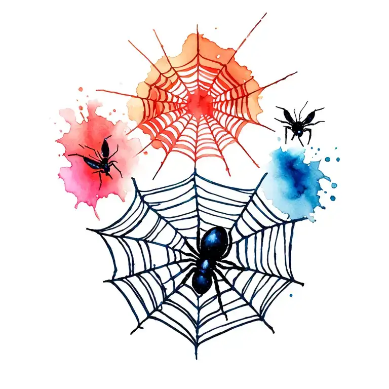 Spiderweb And Blackwidow Spider Weaving A Web