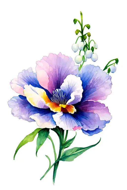 Peony Iris Daffodil Lily Of The Valley Morning Glory Poppy