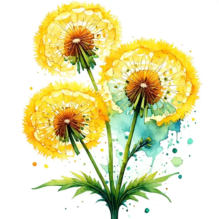 Dandelion Plant In Color