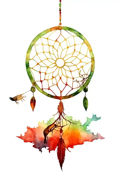 Memorial Tree Of Life In A Dream Catcher With Hunting And Fishing Incorporated