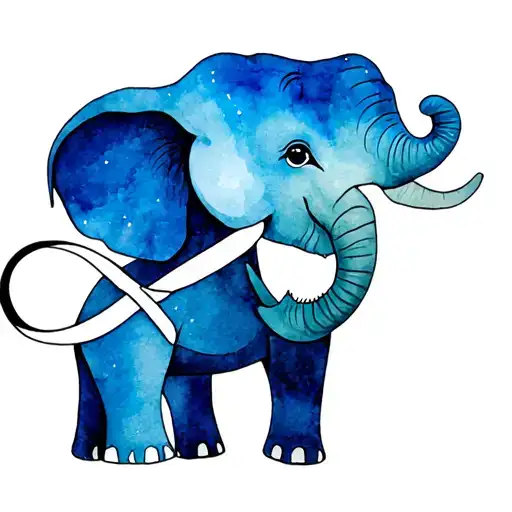 Small Elephant Holding Infinity Symbol