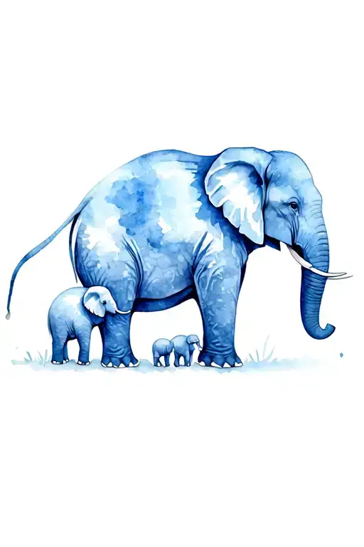 Elephant With Babies