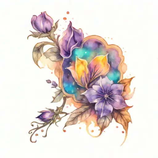 Trippy Flowers Galaxy Tombstone Amethyst