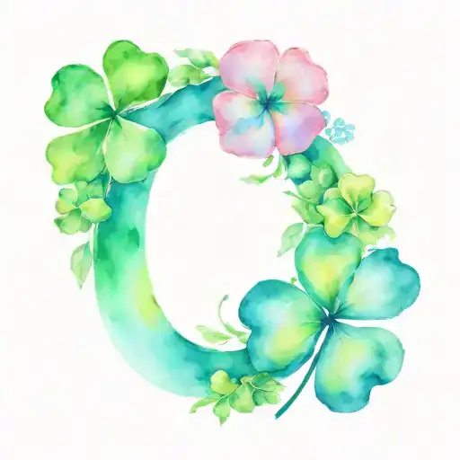 Floral Number 3 With 4 Leaf Clover And Heart