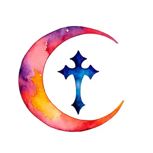 Lilith Moon And Cross Symbol Of The