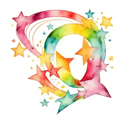 Extremely Simple Rainbow Tail Shooting Star