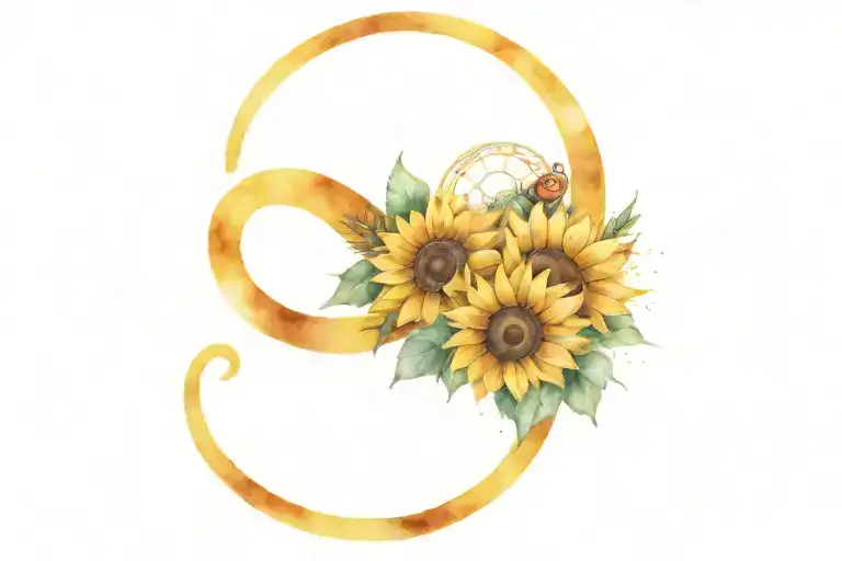 Infinity Symbol With Bear And Sunflower And Lobster
